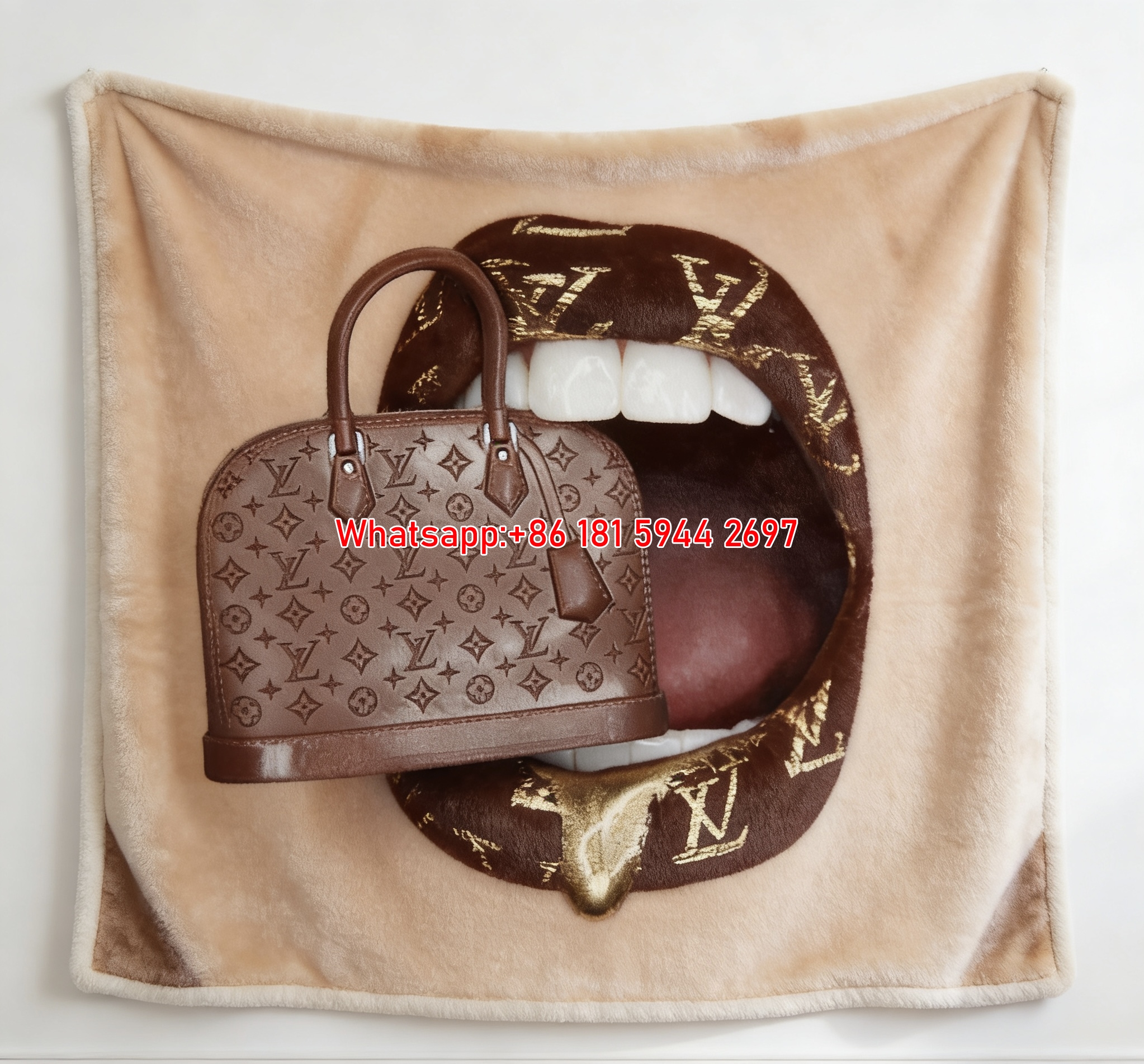 LV Bag Lips Blanket Luxury LV Lips Throw 006